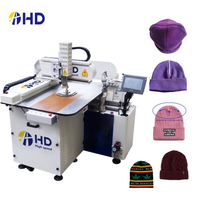 Programmable Industrial automatic knitted beanie hat head sewing machine 