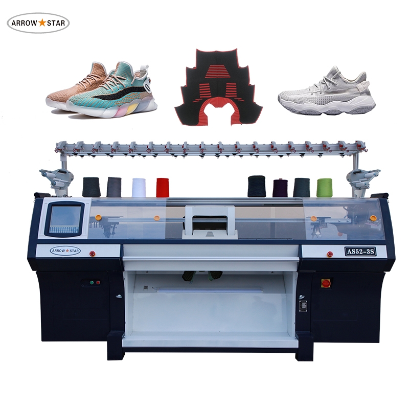 New model 3D flyknit shoes upper flat knitting machine