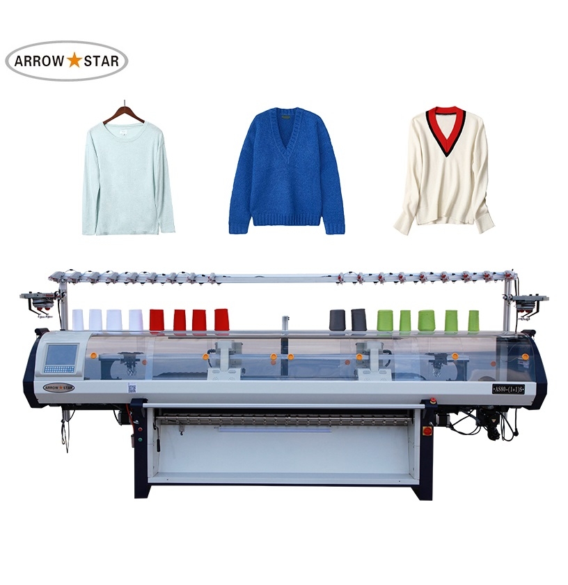 New model AS80-(1+1)S 80 Inch High Efficiency Computerized Industrial Sweater Knitting Machine Sale