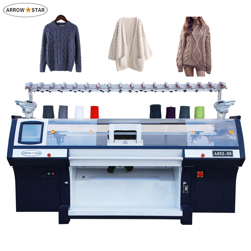  New model 12 gauge flat knitting machine with three system