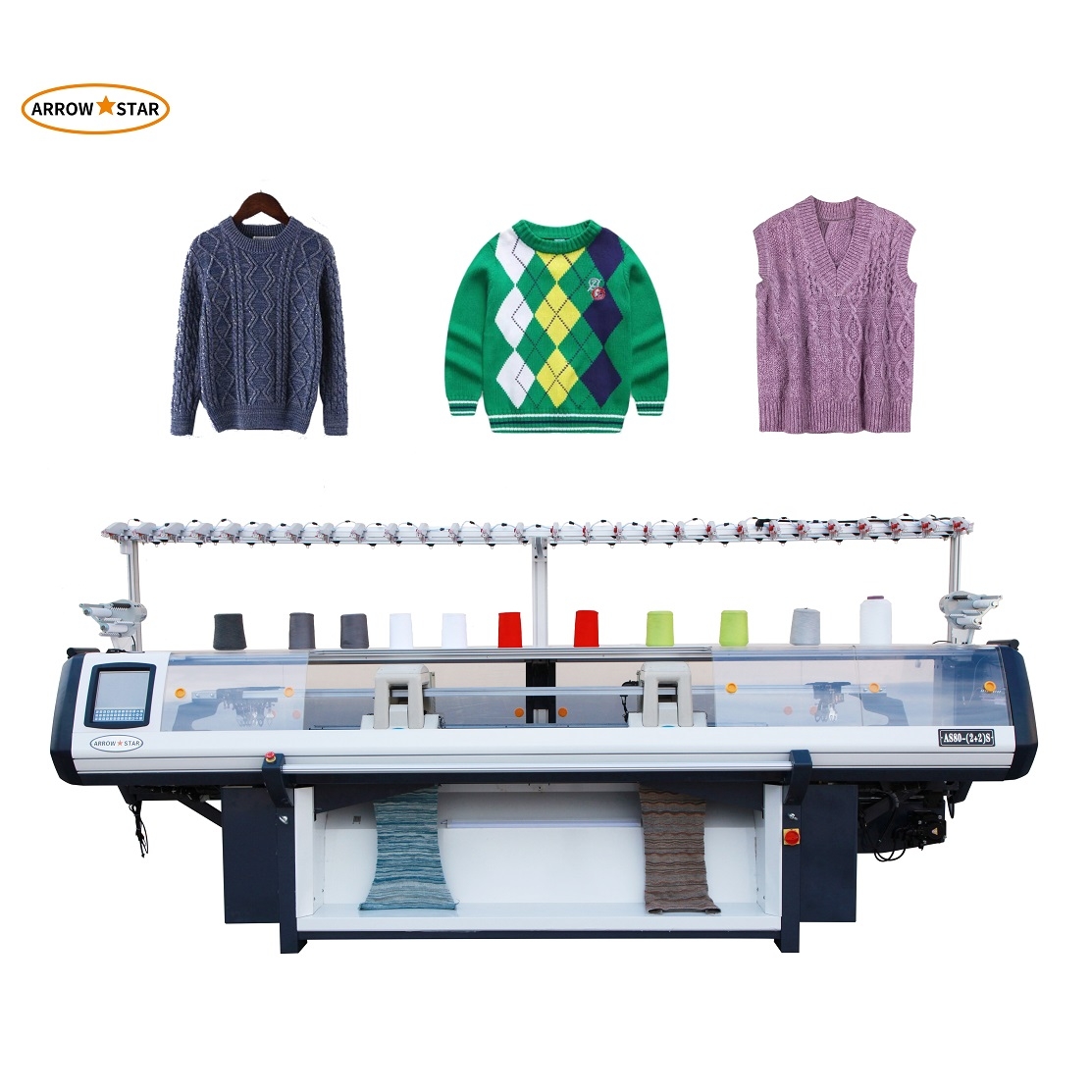 New model High speed Computer fully four system 80inch 7G Flat Knitting Machine