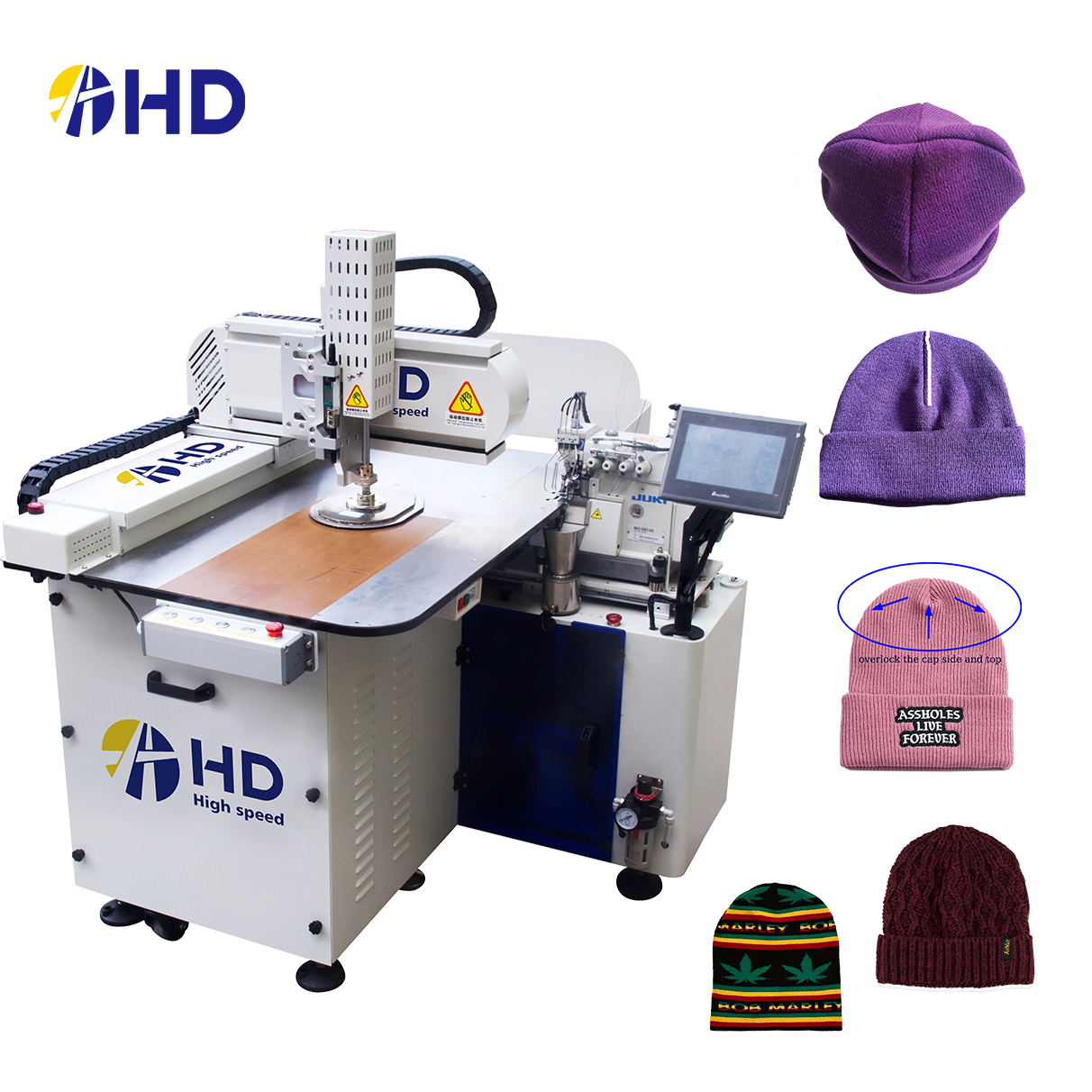 New model Programmable Industrial automatic knitted beanie hat head sewing machine 
