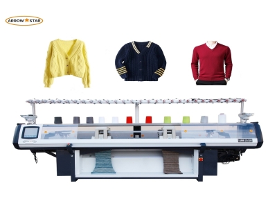  New model High Production Computerized Flat Sweater Knitting Machine double heads 4 system 80inch