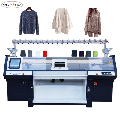  New model 12 gauge flat knitting machine with three system