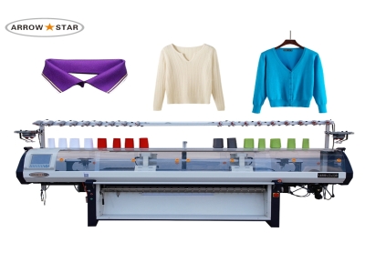  New model Double Head Fully Jacquard 1+1 System Flat Knitting Machine For Collar