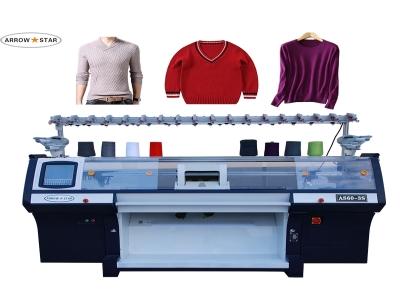 New model 60 inch knitting width 3 system sweater making machine