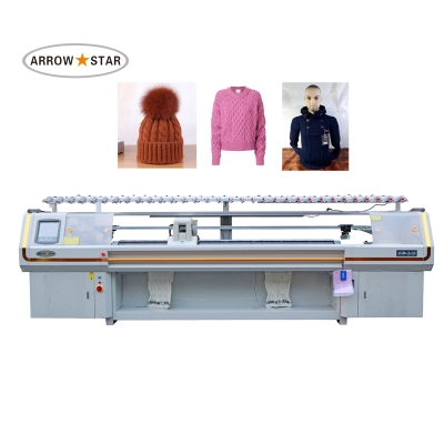 100 Inch  2+2 4  system STG type fully fashion  computerized  flat knitting machine for sweater , beanie hat 