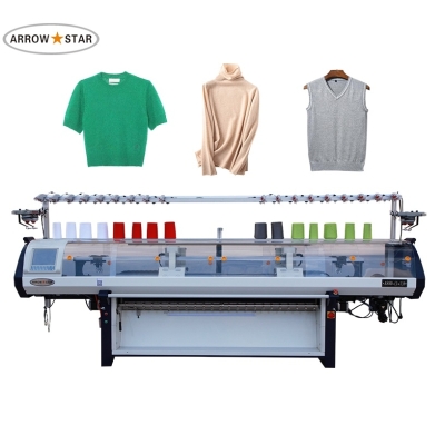 New model 2 head system flat knitting machine China manufacturer