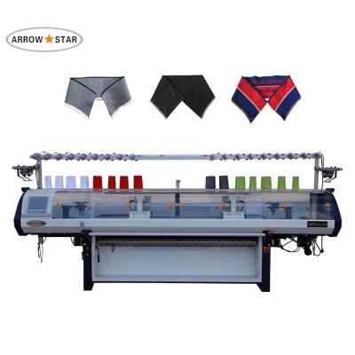 New model 80inch 1+1 system double carriage 12G collar cuff flat knitting machine for sale