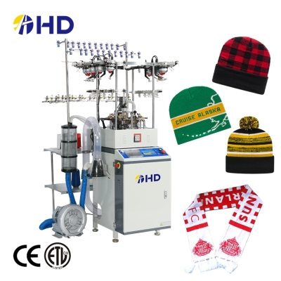 New model HD brand high speed computerized jacquard beanie cap knitting machine
