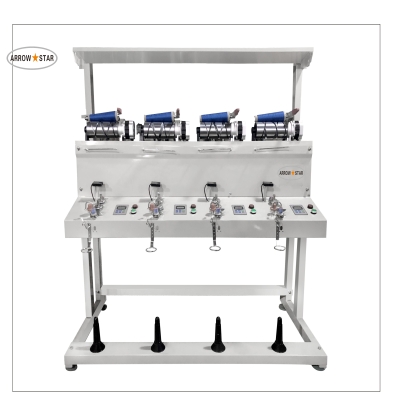 4 Spindle Computer Hank To Cone , Cone to Cone  Yarn Rewinding Machine