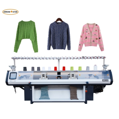 New model 2+2 80Inch Double Head 4 System Flat Knitting Machine