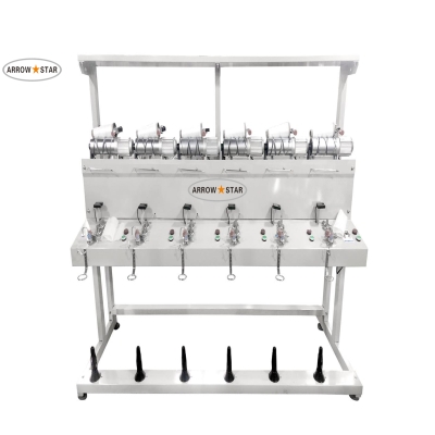 6 Spindle Computer Industrial Yarn Rewinding Machine
